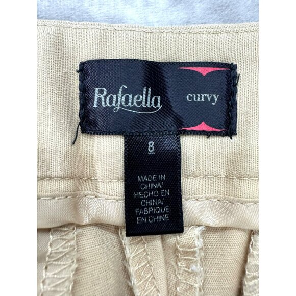 Rafaella Curvy Women's Sz 8 Khaki Bermuda Shorts Front & Back Pockets - Picture 3 of 10